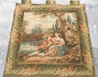 3x3 French Tapestry, Vintage Tapestry, Tree Tapestry, Authentic Tapestry, Home Decor Tapestry/Wall Hanging, 88 x 86 cm FREE SHIP