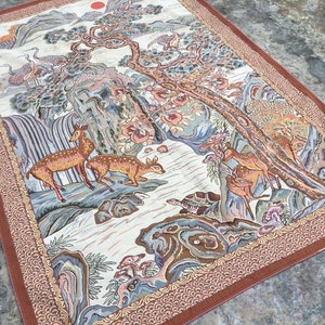 5x7 französischer Wandteppich, Vintage mittelalterlicher Wandteppich, Antiker Wandteppich, Wohnkultur Tapisserie/Wandbehang, 205 x 147 cm KOSTENLOSER VERSAND