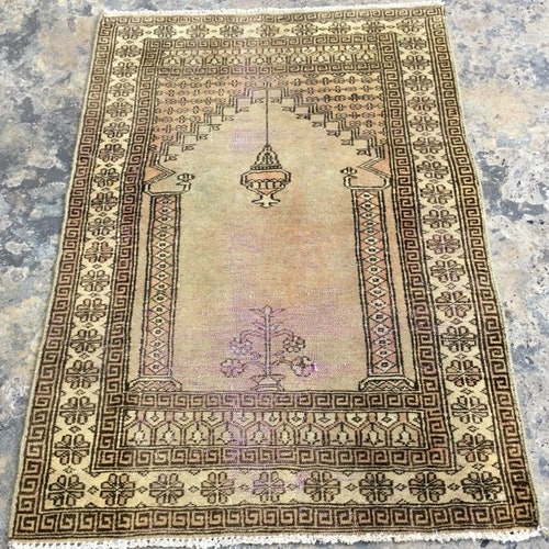 3x4 Afghan Rug, Vintage Rug, Turkish Rug, Small Rug, Boho Rug, Mini Rug, Hand Knotted Oushak Design Home Decor Rug, 121 x 80 cm shops FREE SHIP
