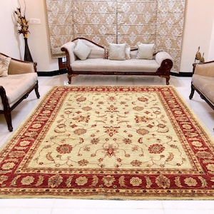 7x10 High Quality Afghan Rug, Boho Rug, Floor Rug, Bedroom Rug, Living Room Rug, Afghan Chobi Rug, Hand Knotted Rug, Turkish Rug 300x218 cm