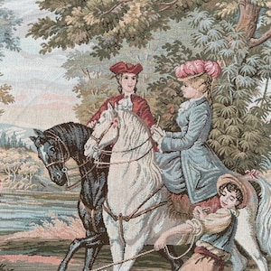 Niedriger Preis Französischer Wandteppich, Vintage Mittelalterlicher Wandteppich, Atemberaubender Wandteppich, Wohnkultur Wandteppich, 77 x 77 cm KOSTENLOSER VERSAND