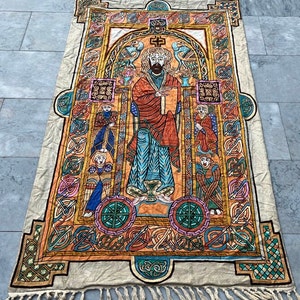 3x5 Aubusson Rug, Vintage Area Rug, French Style Handmade Floral Rug Chain Stitch Rug Needle Point Rug, Home Decor Rug 150 x 87 cm FREE SHIP