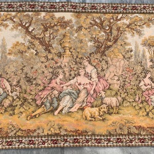 2x5 Vintage French Tapestry Medieval Pictorial Medium Size French Garden Tapestry Best for Wall Decor, 155 x 75 cm FREE SHIPPING