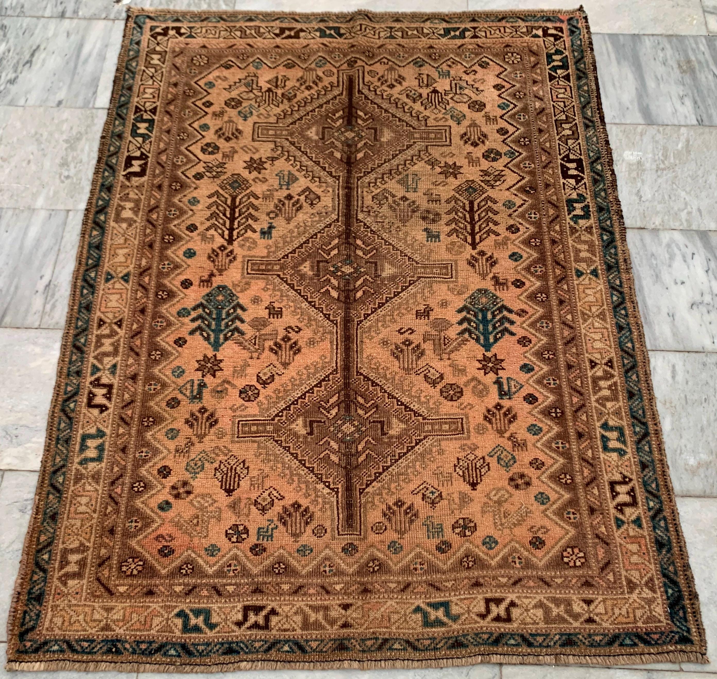 ラグ・カーペット Afghan baluch taimani rug Tribal Rug Taimani from Afghanistan Small B ｜トライバルラグ
