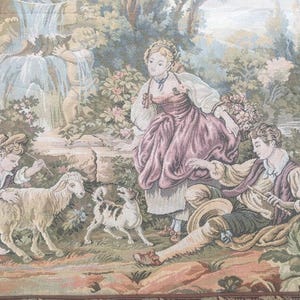 2x5 French Tapestry, Vintage Tapestry, Medieval Tapestry, Authentic Tapestry, Home Decor Tapestry/Wall Hanging 155 x 58 cm FREE SHIP