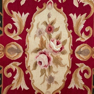 2x3 Vintage French Aubusson Area Rug, French Handmade Kilim Rug, Floral Rug Needle Point Rug, Home Decor Rug 95 x 60 cm FREE SHIP