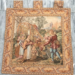 2x2 French Tapestry, Vintage Tapestry, Medeival Tapestry, Stunning Tapestry, Home Decor Tapestry/Wall Hanging, 64 x 64 cm FREE SHIPPING