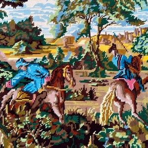 2x4 Aubusson Tapestry, Vintage Tapestry, Handmade Tapestry, French Tapestry, Medieval Tapestry, Home Decor Tapestry, 113 x 50 cm FREE SHIP