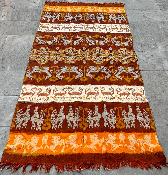 イカット インドネシア 織物 アンティーク Amazon.co.jp: イカット