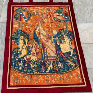 3x4 Vintage French Tapestry The Lady With Unicorn Medium Size Tapestry Best for Wall Decor, 116 x 88 cm Low Price FREE SHIPPING