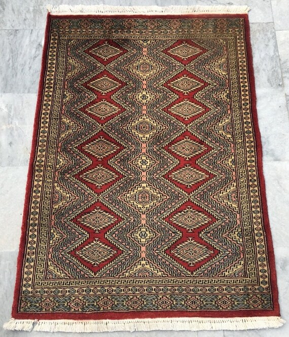 3x4 Mini Rug, Afghan Rug, Boho Rug, Taimani Rug, Zakani Rug