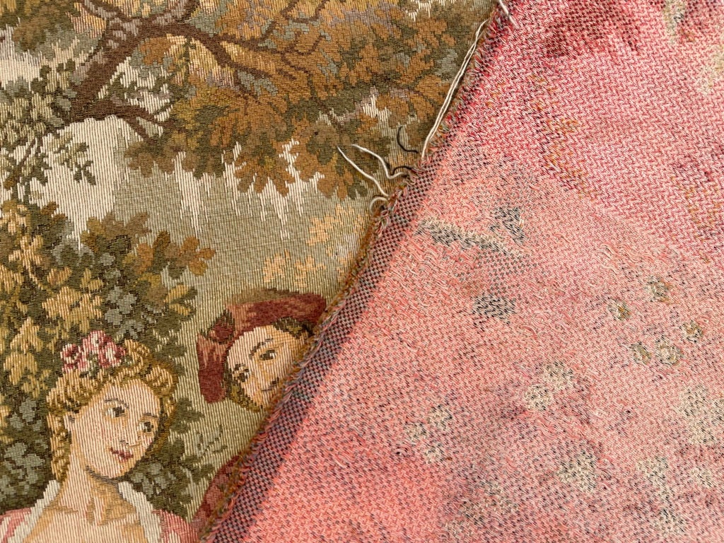 洋書 shaped Tapestry 3x5 French Tapestry, Vintage Pictorial Tapestry Romansic