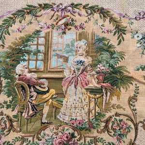 2x5 French Tapestry, Vintage Tapestry, Medieval Tapestry, Authentic Tapestry, Home Decor Tapestry/Wall Hanging 145 x 48 cm FREE SHIP