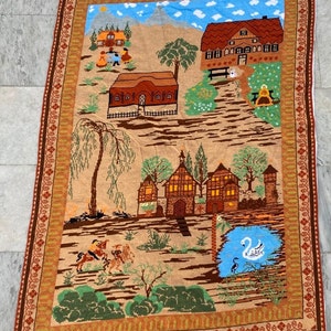 3x4 Aubusson Tapestry, Vintage Tapestry Rug, French Tapestry, Tapestry Rug Needle Point Rug, Home Decor Rug 136 x 95 cm FREE SHIP