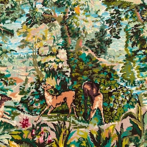 2x4 Aubusson Tapestry, Vintage Tapestry, Handmade Tapestry, French Tapestry, Medieval Tapestry, Home Decor Tapestry, 125 x 70 cm FREE SHIP