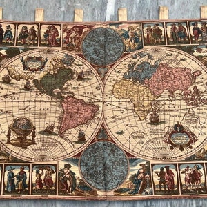 Tapeçaria francesa 3x4 Tapeçaria vintage Linda tapeçaria de mapa antigo Tapeçaria de goblin Decoração para casa Tapeçaria/Pendurado na parede 113 x 86 cm FRETE GRÁTIS