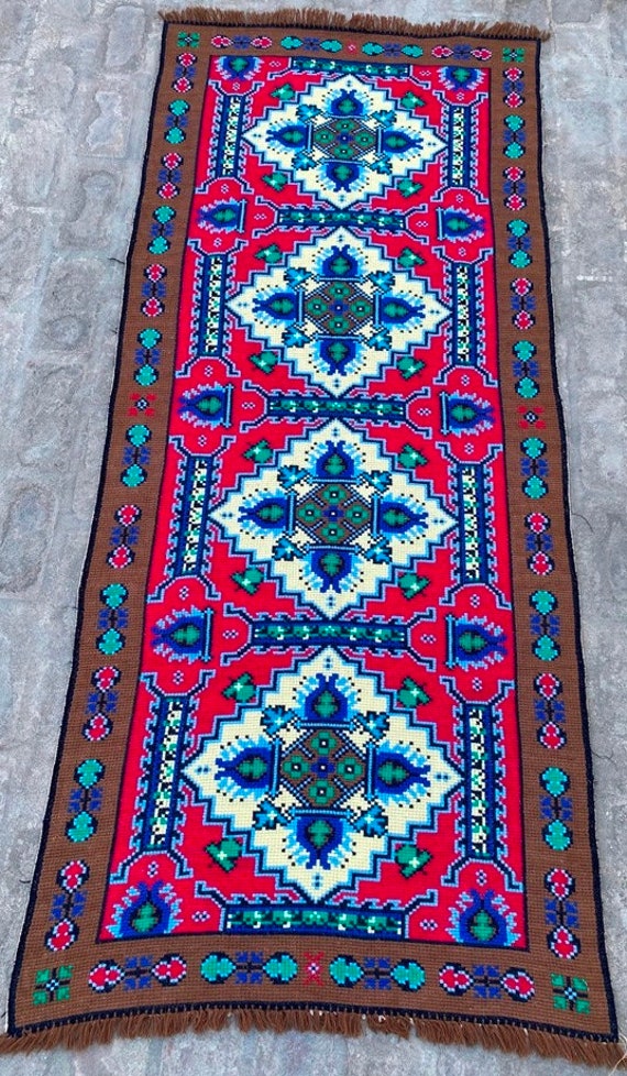 3x6 Vintage French Style Aubusson Rug Handmade Kilim Runner Etsy