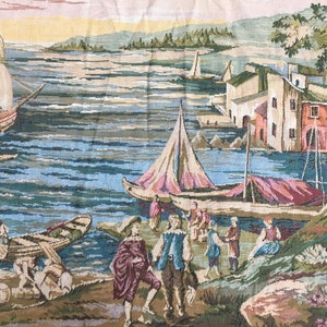 3x6 französischer Wandteppich, Vintage mittelalterlicher Wandteppich, authentischer Wandteppich, Wohnkultur Wandteppich, 192 x 98 cm KOSTENLOSER VERSAND