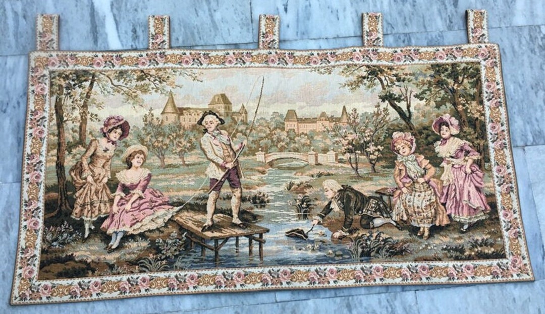 2x4 ft Vintage French Romantic Tapestry Traditional Medieval Wall Hanging Décor