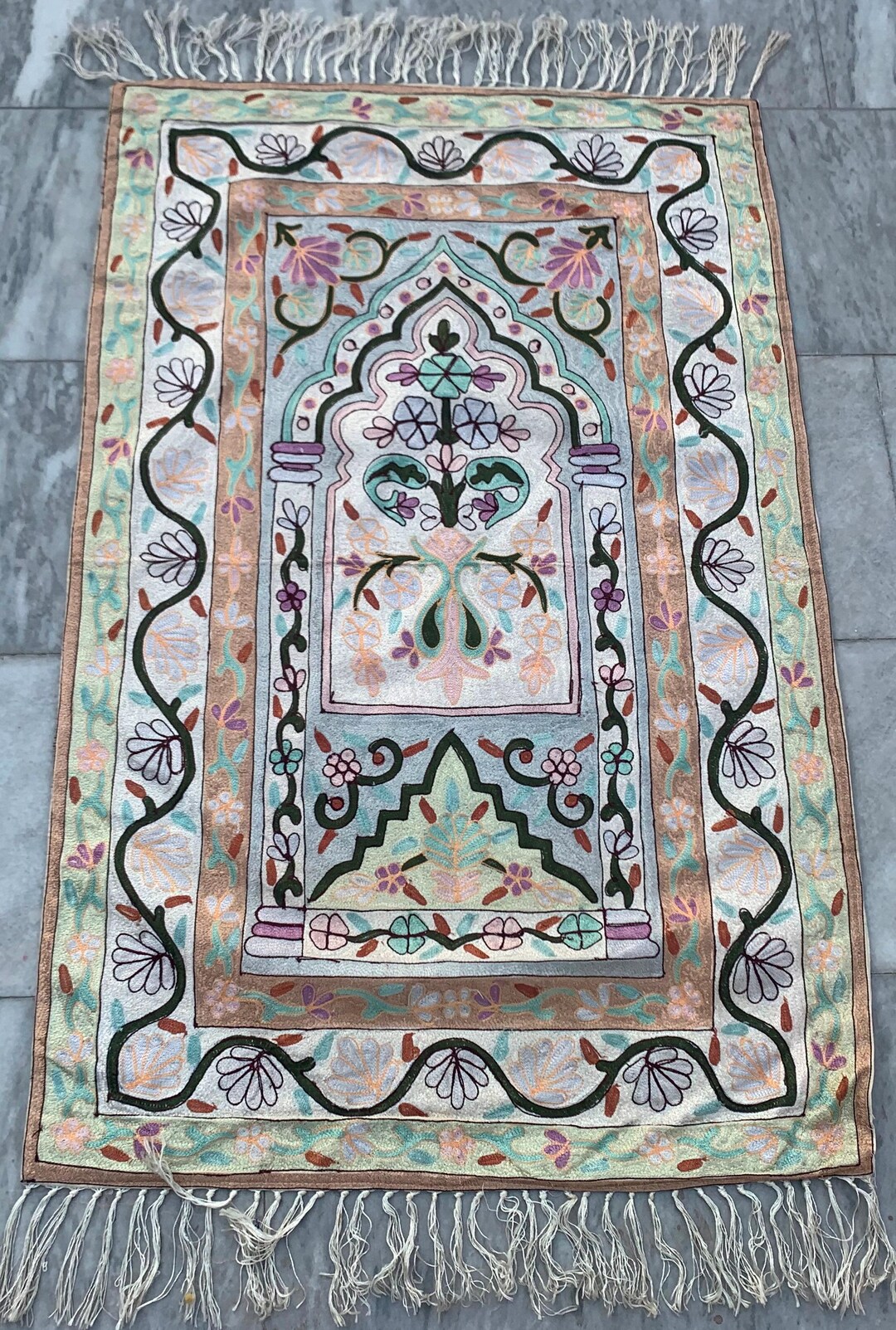 2x3 Vintage Handmade French Style Aubusson Chain Stitch Needle Point ...