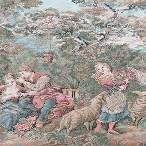 2x5 French Tapestry, Vintage Tapestry, Medieval Tapestry, Authentic Tapestry, Home Decor Tapestry/Wall Hanging 140 x 62 cm FREE SHIP