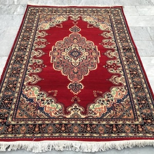 4x6 High Quality Afghan Rug, Boho Rug, Floor Rug, Modern Rug, Living Room Rug, Afghan Chobi Rug, Hand Knotted Rug, Turkish Rug, 205x138 cm