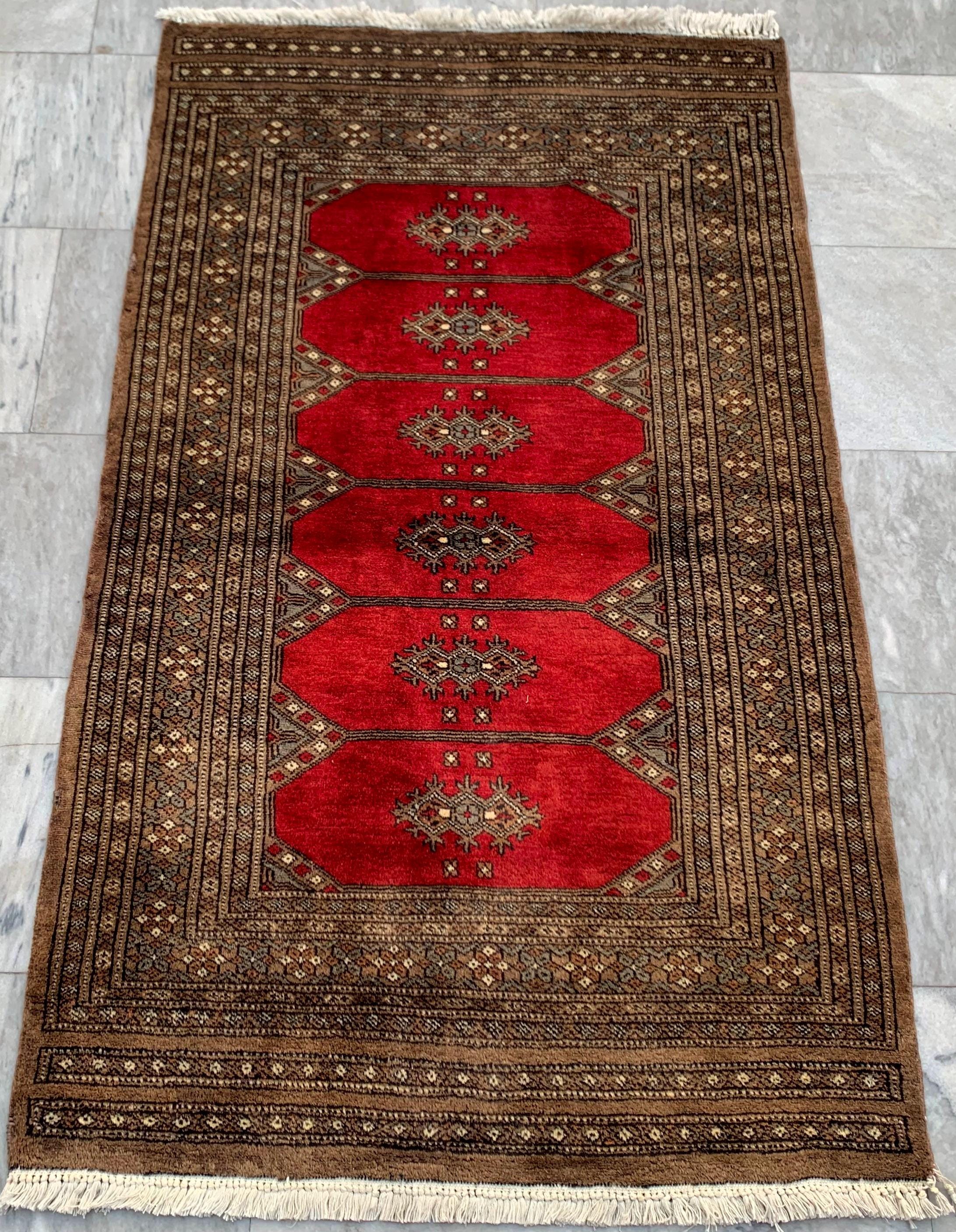 ヴィンテージラグ　アフガン20年物 ヴィンテージ風ラグ TOCORU Series AFGHUN ループ レッド– ラグ