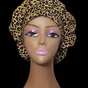cheetah print scrub bonnet
