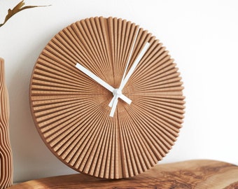 MIMOSA | Scandinavian wall clock | Minimalist design printed in organic recycled material | modern wall clock | Origami clock