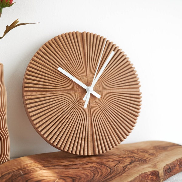 MIMOSA | Horloge murale scandinave | Design minimaliste imprimés en bio matière recyclé | horloge murale moderne | Horloge origami