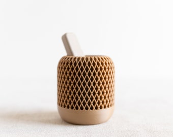 TOKYO | Pot à pinceaux | Organiseur de bureau design et géométrique | imprimé en 3D en bois recyclé | style minimaliste | Cadeau original