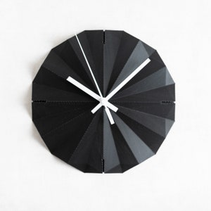 ROSACE Scandinavian wall clock I Minimalist and origami design clock Clock with geometric design wooden printed wall clock image 9