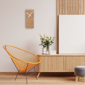 HOVET Reclaimed Wood Wall Clock: Minimalist and Geometric Design modern wall clock Scandinavian clock image 5