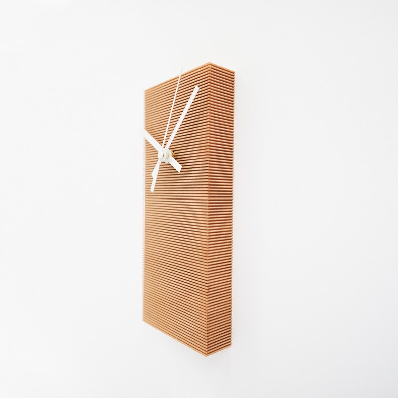 HOVET Reclaimed Wood Wall Clock: Minimalist and Geometric Design modern wall clock Scandinavian clock image 2