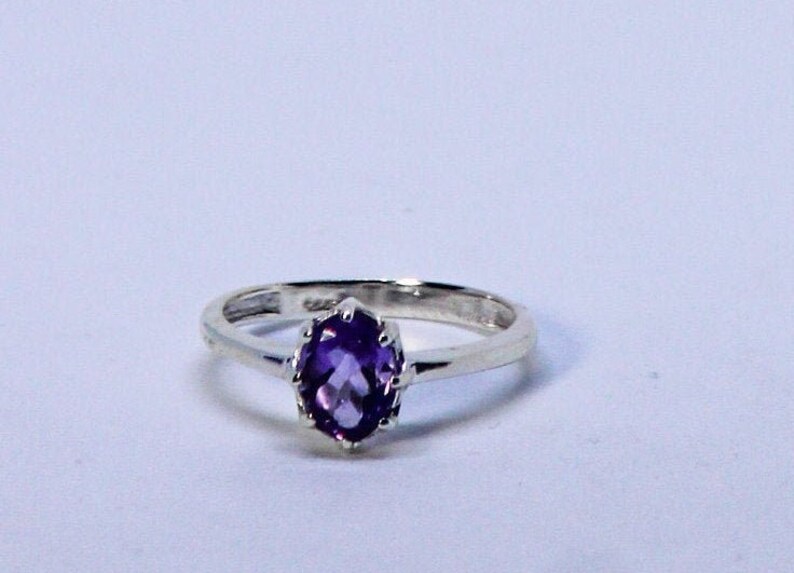 Beautiful 9251000 purple Amethyst Natural Oval sizes Stone Silver ring All size Available