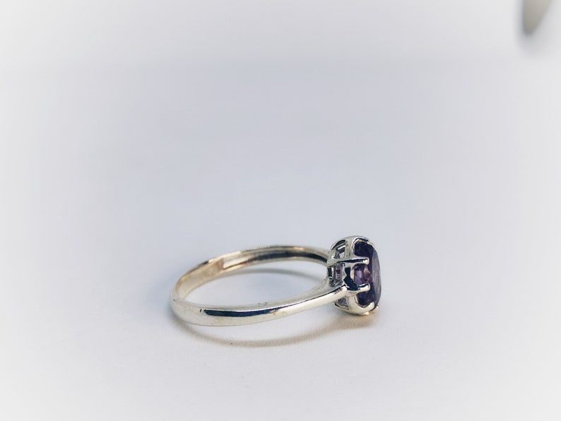 Beautiful 9251000 purple Amethyst Natural Oval sizes Stone Silver ring All size Available