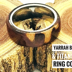 Australian Yarrah Wood Burl on Titanium ring core