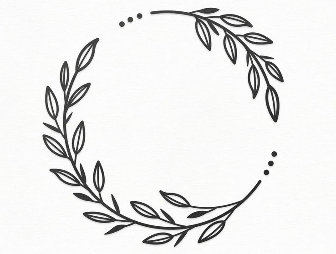 Decorative Leaf Wreath SVG Craft Pattern Flower SVG Wedding | Etsy