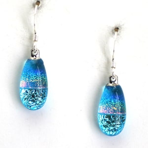 Dichroic Glass Earrings Handmade on Maui Hawaii