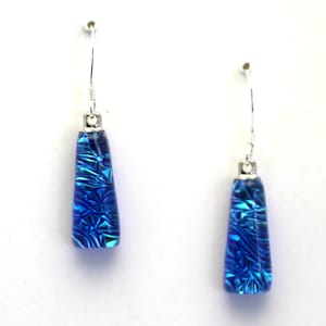 Dichroic Fused Glass Earrings.  Handmade on Maui Hawaii.