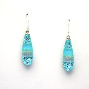 Dichroic Fused Glass Earrings Handmade on Maui