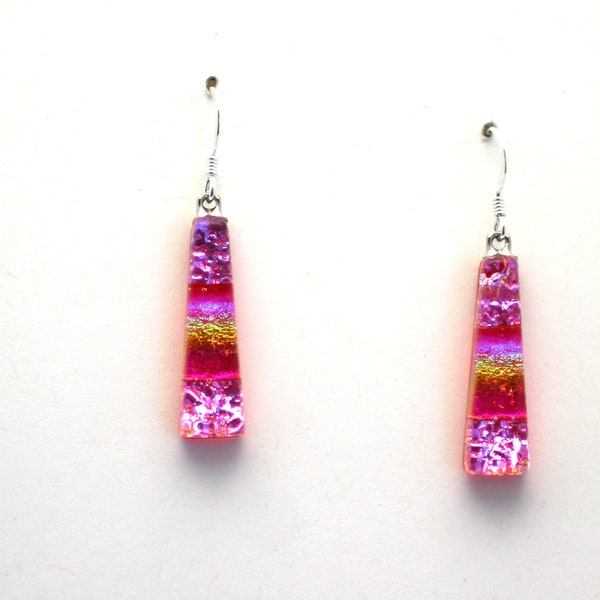 Dichroic Fused Glass Earrings Handmade on Maui Hawaii