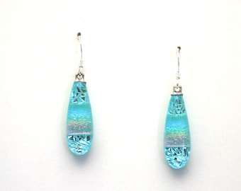 Dichroic Fused Glass Earrings Handmade on Maui