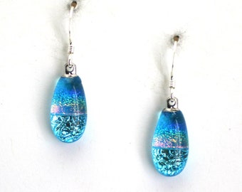 Dichroic Glass Earrings Handmade on Maui Hawaii