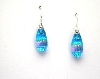 Dichroic Fused Glass Earrings Hippie Earrings Dichroic Earrings Boho Aztec Earrings Bohemian Earrings Dichroic Jewelry X1452