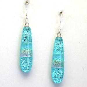 Dichroic Fused Glass Earrings.  Handmade on Maui Hawaii