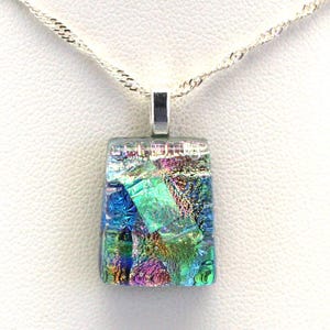 Dichroic Fused Glass Pendant.  Handmade on Maui Hawaii.
