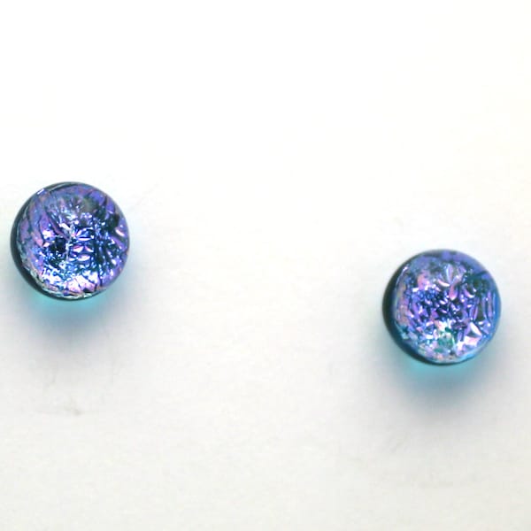 Dichroic Fused Glass Earrings.  Handmade on Maui Hawaii