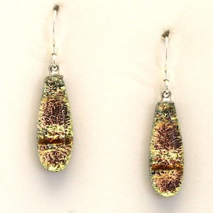 Dichroic Fused Glass Earrings. Handmade on Maui Hawaii