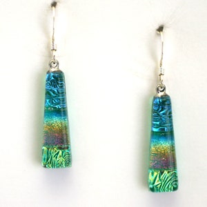 Dichroic Fused Glass Earrings.  Handmade on Maui Hawaii.